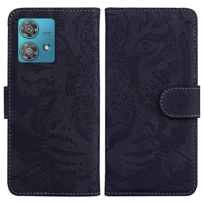 For Motorola Edge 40 Neo 5G Case PU Leather Tiger Imprinted Phone Cover