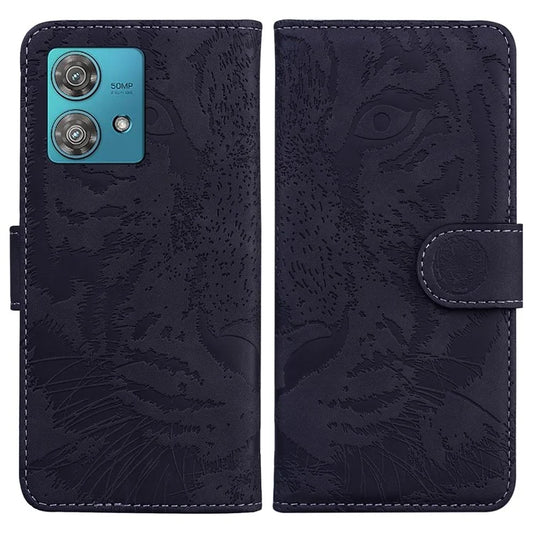 For Motorola Edge 40 Neo 5G Case PU Leather Tiger Imprinted Phone Cover