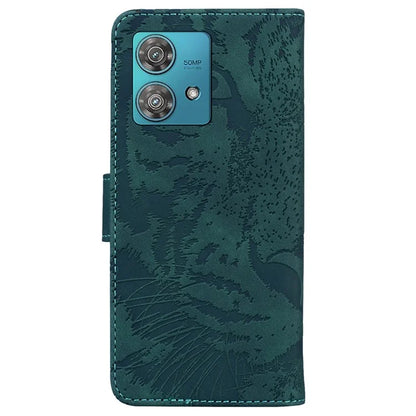 For Motorola Edge 40 Neo 5G Case PU Leather Tiger Imprinted Phone Cover