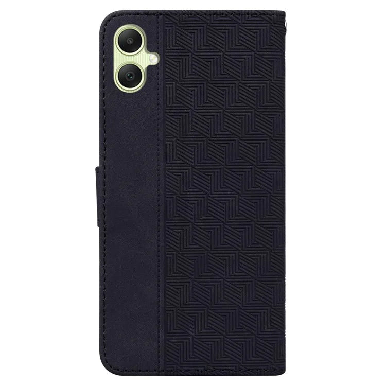 For Samsung Galaxy A05 4G Case Geometry Imprinted Leather Wallet Phone Cover