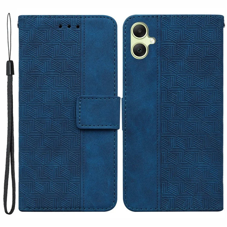 For Samsung Galaxy A05 4G Case Geometry Imprinted Leather Wallet Phone Cover