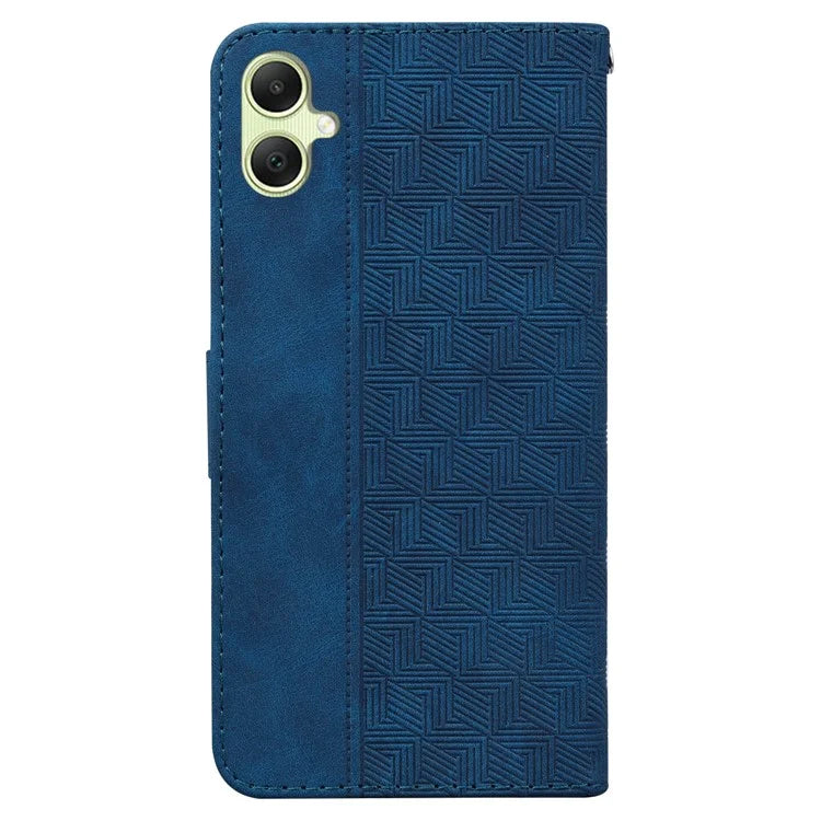 For Samsung Galaxy A05 4G Case Geometry Imprinted Leather Wallet Phone Cover