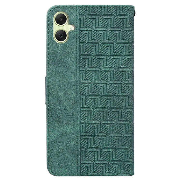 For Samsung Galaxy A05 4G Case Geometry Imprinted Leather Wallet Phone Cover