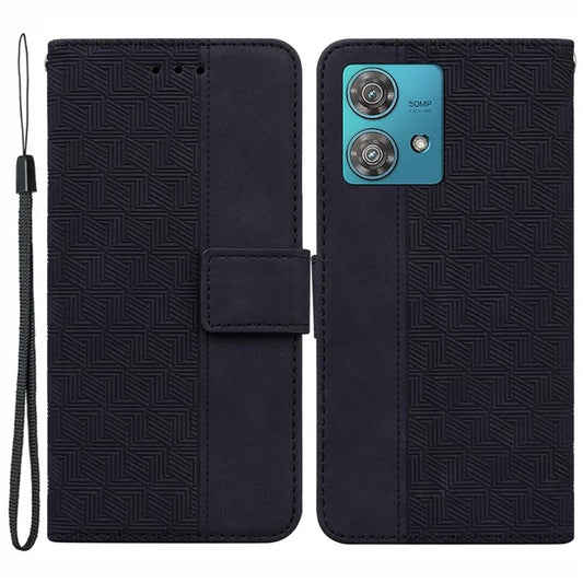 For Motorola Edge 40 Neo 5G Case PU Leather Wallet Imprinted Phone Cover with Stand