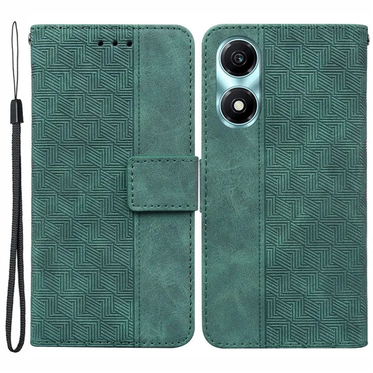 For Honor X5 Plus / Play 40C 5G Leather Case Imprinted Phone Wallet Stand Cover