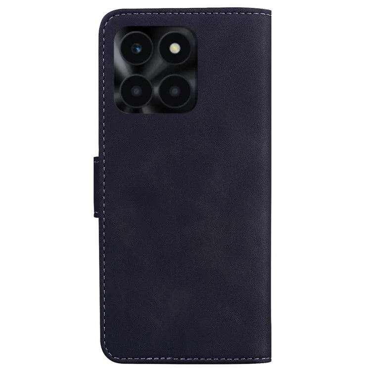 For Honor X6a 4G Case Wallet Phone Cover Solid Color Shockproof PU Leather Shell