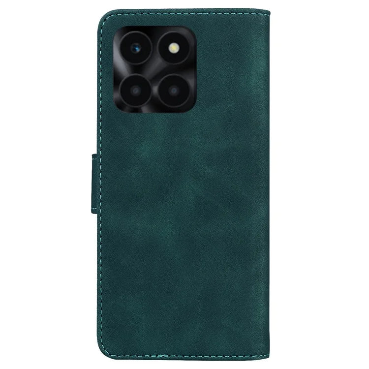 For Honor X6a 4G Case Wallet Phone Cover Solid Color Shockproof PU Leather Shell