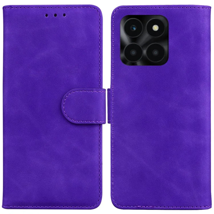 For Honor X6a 4G Case Wallet Phone Cover Solid Color Shockproof PU Leather Shell