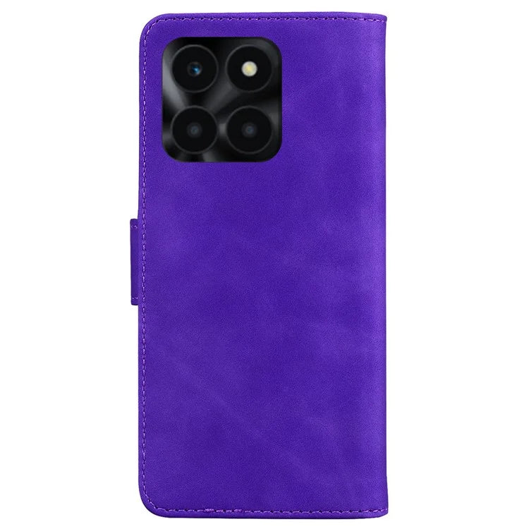 For Honor X6a 4G Case Wallet Phone Cover Solid Color Shockproof PU Leather Shell