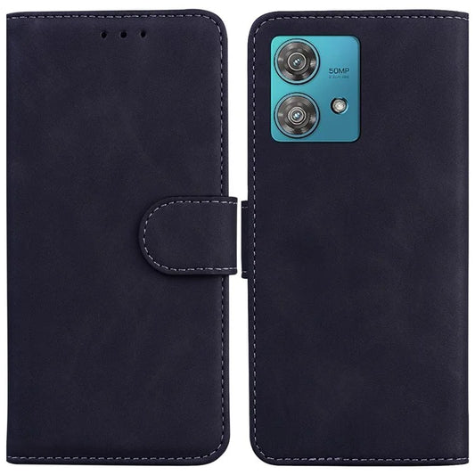 For Motorola Edge 40 Neo 5G Phone Shell Wallet Solid Color PU Leather Case Phone Cover