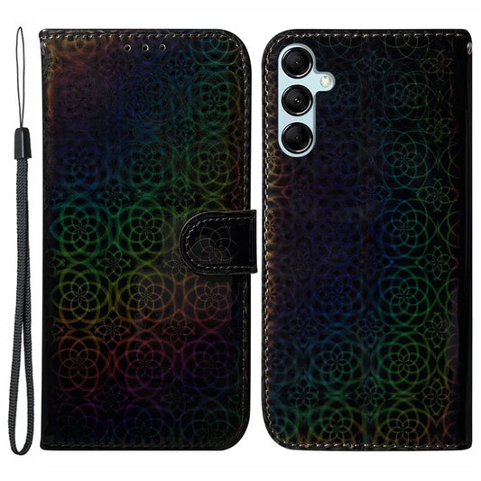 For Samsung Galaxy A15 4G Case PU Leather Dazzling Flower Pattern Phone Cover