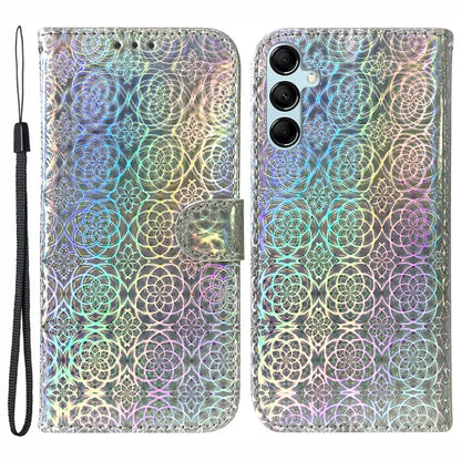 For Samsung Galaxy A15 4G Case PU Leather Dazzling Flower Pattern Phone Cover
