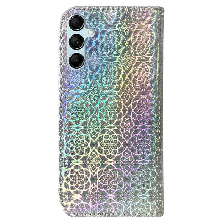 For Samsung Galaxy A15 4G Case PU Leather Dazzling Flower Pattern Phone Cover
