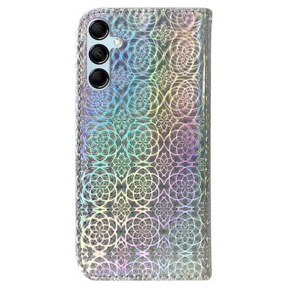 For Samsung Galaxy A15 4G Case PU Leather Dazzling Flower Pattern Phone Cover