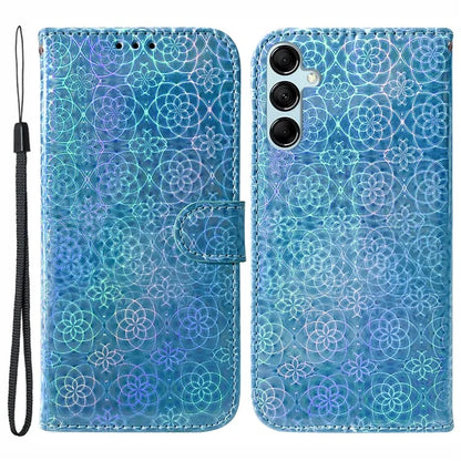 For Samsung Galaxy A15 4G Case PU Leather Dazzling Flower Pattern Phone Cover