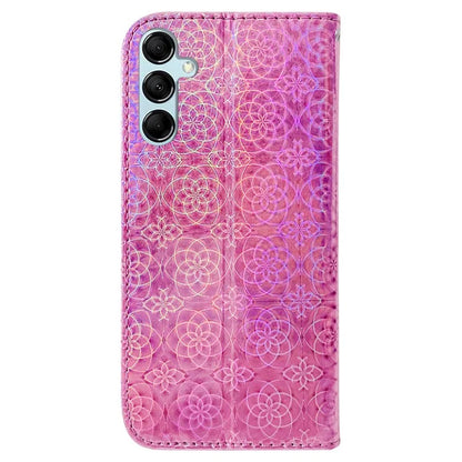 For Samsung Galaxy A15 4G Case PU Leather Dazzling Flower Pattern Phone Cover