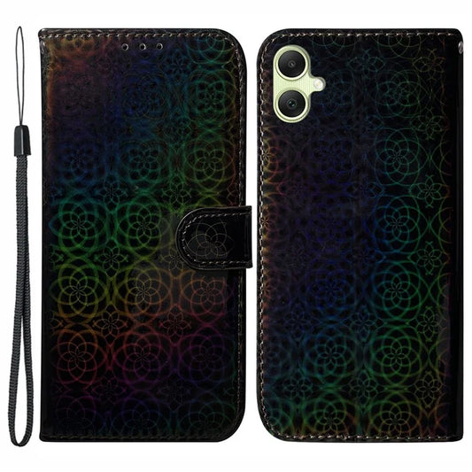 For Samsung Galaxy A05 4G Case Shockproof Dazzling Flower Pattern PU Leather Phone Cover