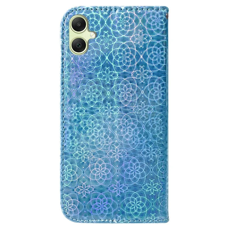 For Samsung Galaxy A05 4G Case Shockproof Dazzling Flower Pattern PU Leather Phone Cover