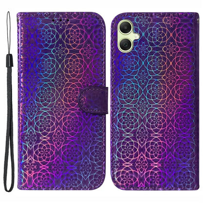 For Samsung Galaxy A05 4G Case Shockproof Dazzling Flower Pattern PU Leather Phone Cover
