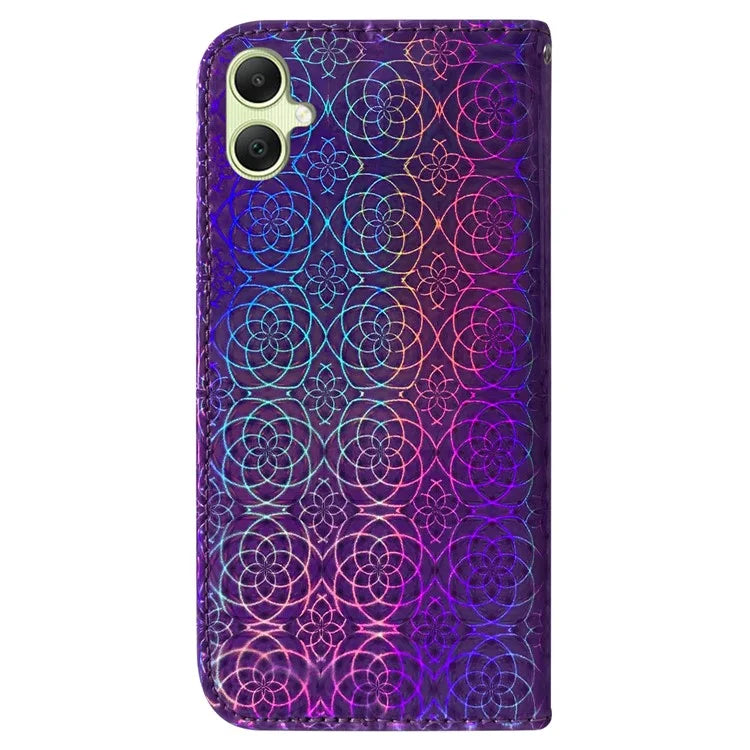 For Samsung Galaxy A05 4G Case Shockproof Dazzling Flower Pattern PU Leather Phone Cover