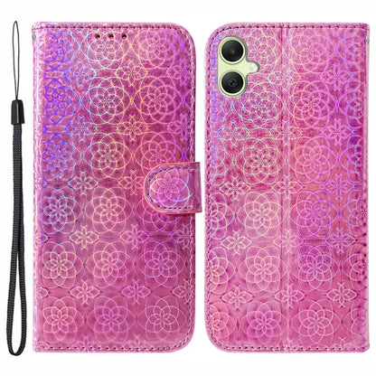 For Samsung Galaxy A05 4G Case Shockproof Dazzling Flower Pattern PU Leather Phone Cover