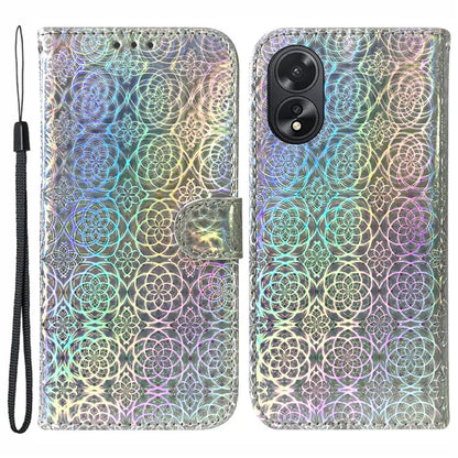 For Oppo A18 4G / A38 4G Case Slim-Fit Shell Dazzling Flower Pattern PU Leather Phone Cover Wallet