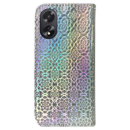 For Oppo A18 4G / A38 4G Case Slim-Fit Shell Dazzling Flower Pattern PU Leather Phone Cover Wallet