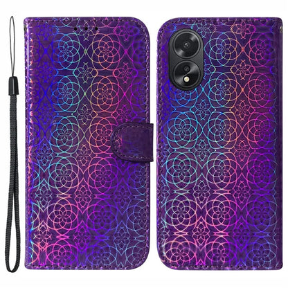 For Oppo A18 4G / A38 4G Case Slim-Fit Shell Dazzling Flower Pattern PU Leather Phone Cover Wallet