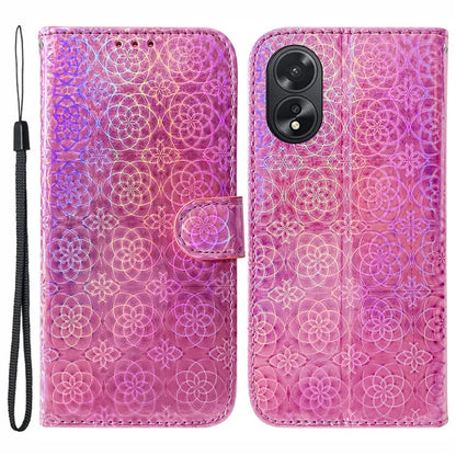 For Oppo A18 4G / A38 4G Case Slim-Fit Shell Dazzling Flower Pattern PU Leather Phone Cover Wallet
