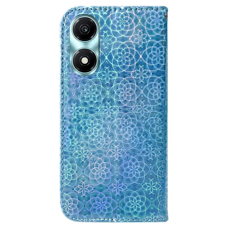 For Honor X5 Plus Anti-Scratch Leather Phone Case Dazzling Flower Pattern Cover