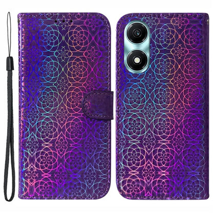 For Honor X5 Plus Anti-Scratch Leather Phone Case Dazzling Flower Pattern Cover