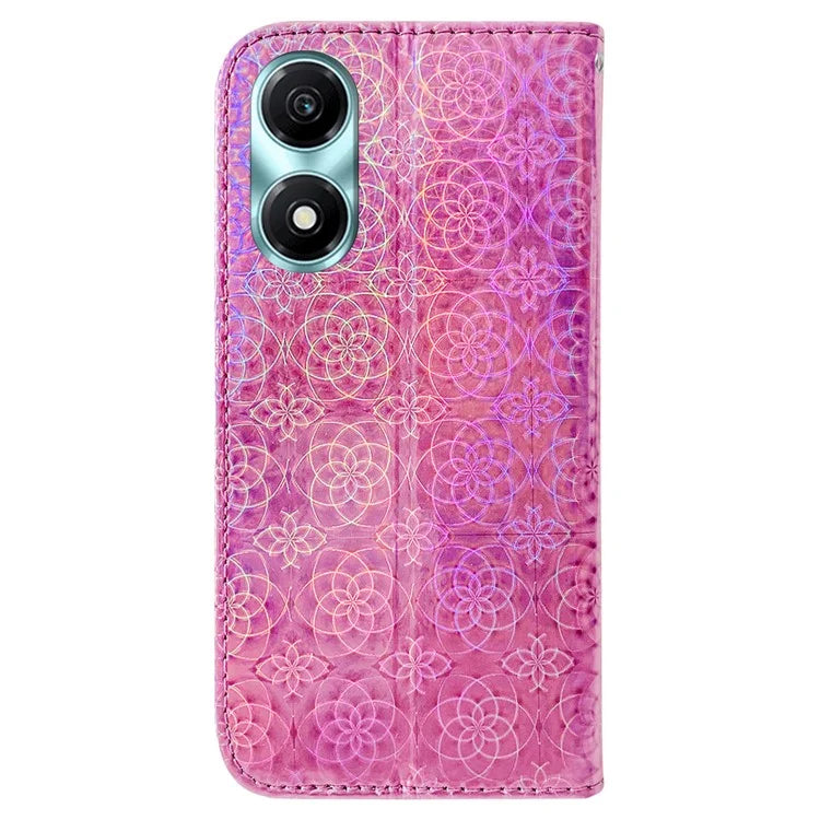 For Honor X5 Plus Anti-Scratch Leather Phone Case Dazzling Flower Pattern Cover
