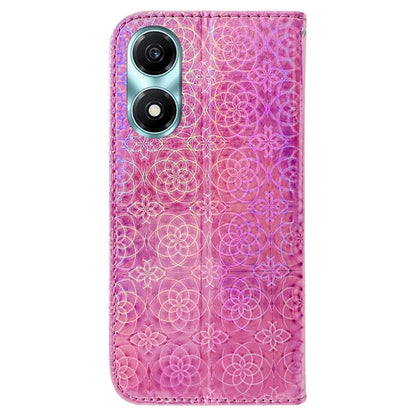 For Honor X5 Plus Anti-Scratch Leather Phone Case Dazzling Flower Pattern Cover