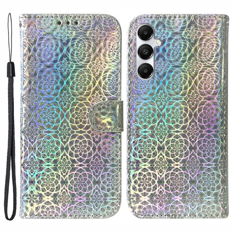 For Samsung Galaxy A05s 4G Mobile Cover Dazzling Flower Pattern PU Leather Case