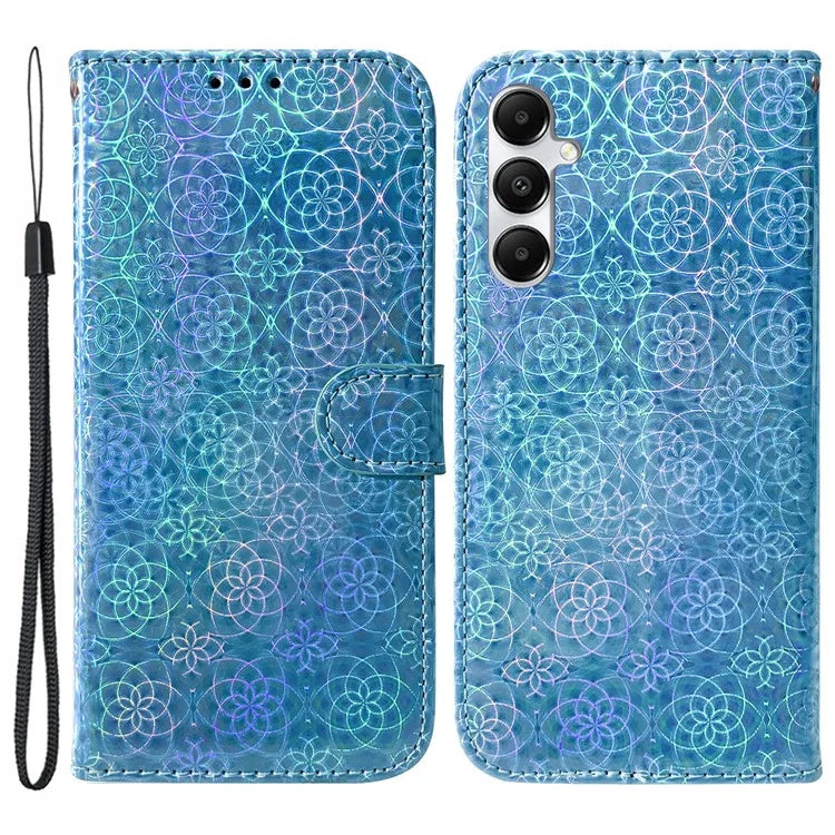 For Samsung Galaxy A05s 4G Mobile Cover Dazzling Flower Pattern PU Leather Case