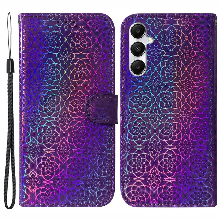 For Samsung Galaxy A05s 4G Mobile Cover Dazzling Flower Pattern PU Leather Case