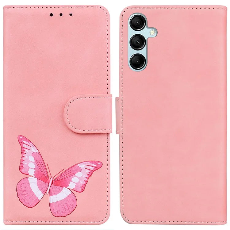 For Samsung Galaxy A15 4G Case Skin-touch Leather Butterfly Printing Phone Cover