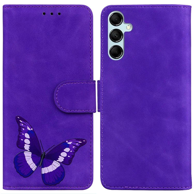 For Samsung Galaxy A15 4G Case Skin-touch Leather Butterfly Printing Phone Cover