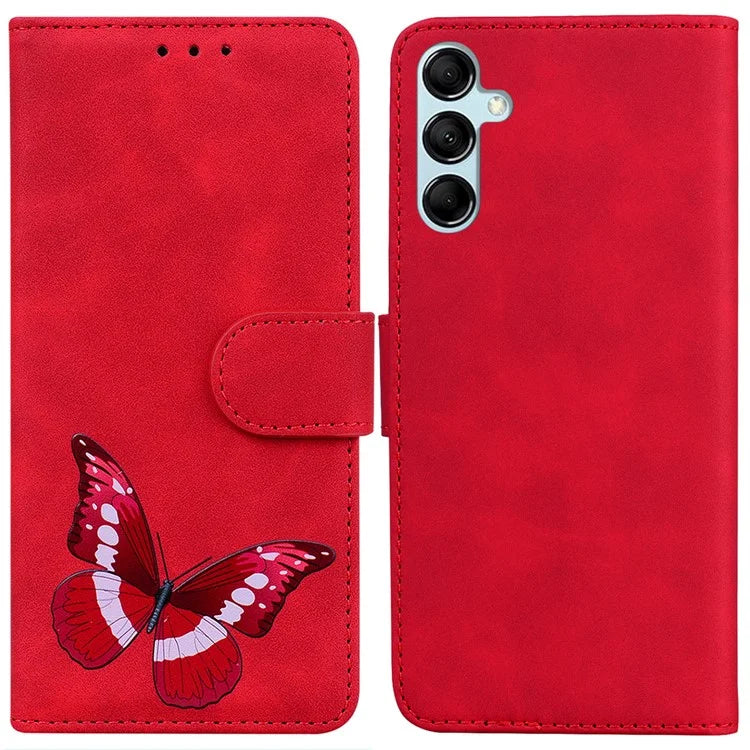 For Samsung Galaxy A15 4G Case Skin-touch Leather Butterfly Printing Phone Cover