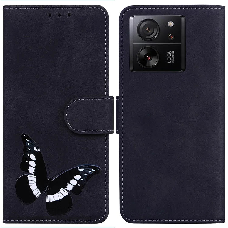 For Xiaomi Redmi K60 Ultra / 13T / 13T Pro Case PU Leather Butterfly Printing Stand Phone Cover