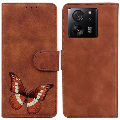 For Xiaomi Redmi K60 Ultra / 13T / 13T Pro Case PU Leather Butterfly Printing Stand Phone Cover