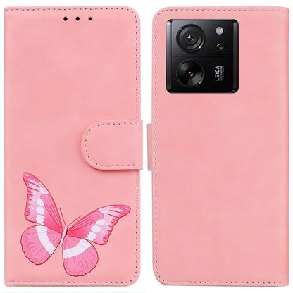 For Xiaomi Redmi K60 Ultra / 13T / 13T Pro Case PU Leather Butterfly Printing Stand Phone Cover