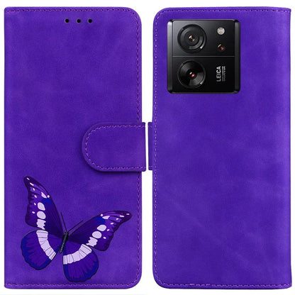 For Xiaomi Redmi K60 Ultra / 13T / 13T Pro Case PU Leather Butterfly Printing Stand Phone Cover