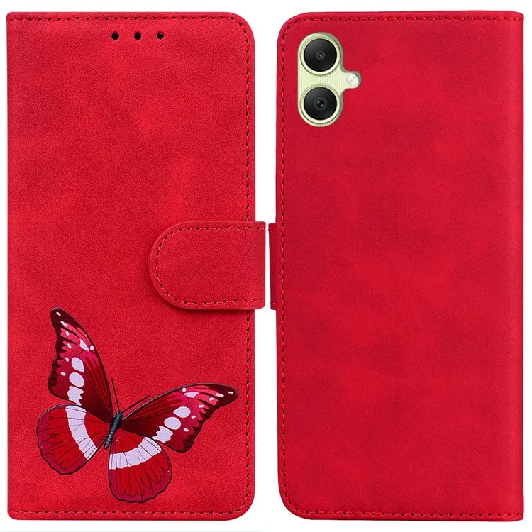 For Samsung Galaxy A05 4G Case Butterfly Printing Flip Folio Leather Phone Cover