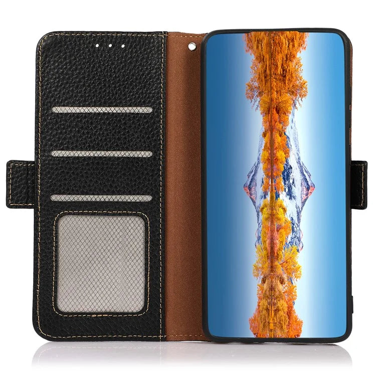 KHAZNEH For Samsung Galaxy S24 Case Genuine Cow Leather Wallet Phone Drop-proof Cover