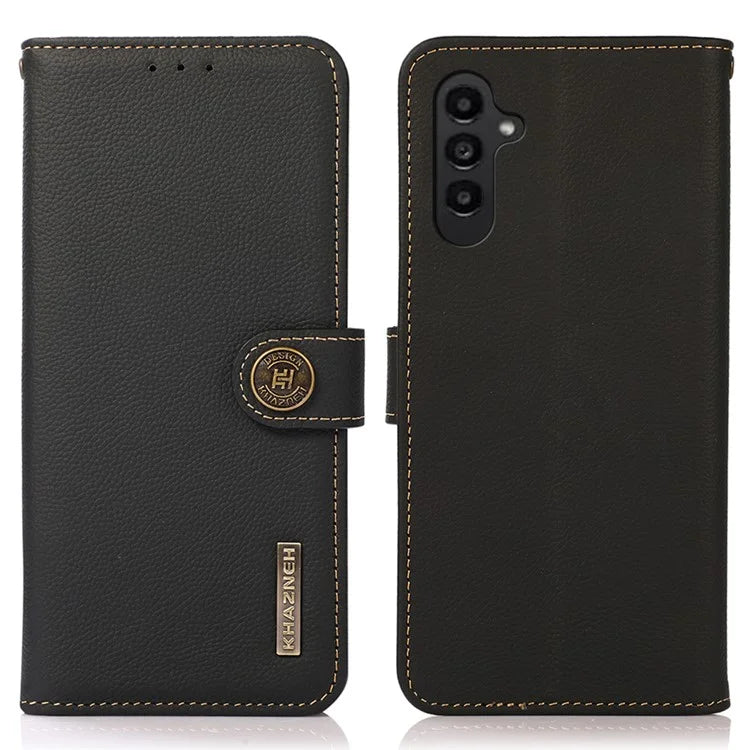 KHAZNEH For Samsung Galaxy S24+ Case Genuine Cow Leather Cell Phone Wallet Cover
