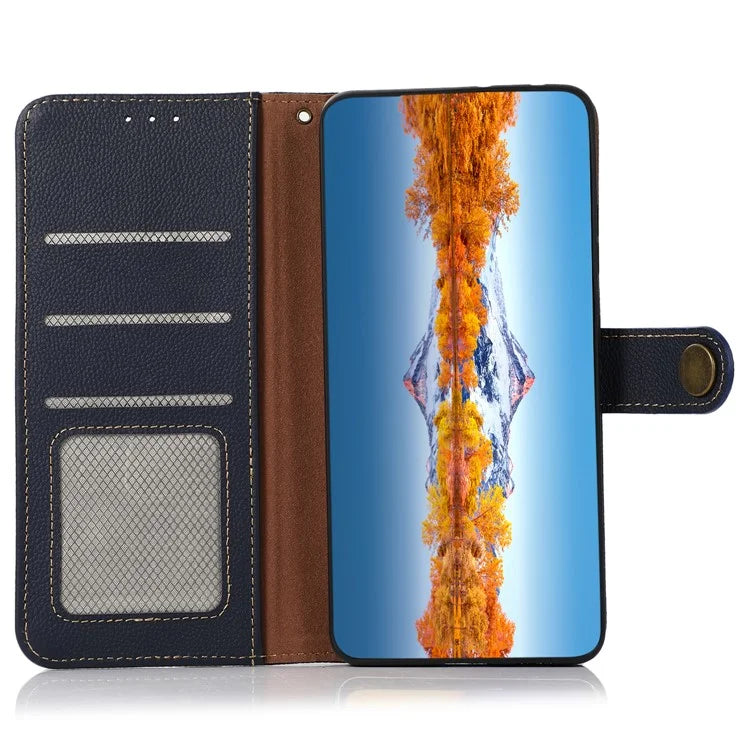 KHAZNEH For Samsung Galaxy S24+ Case Genuine Cow Leather Cell Phone Wallet Cover