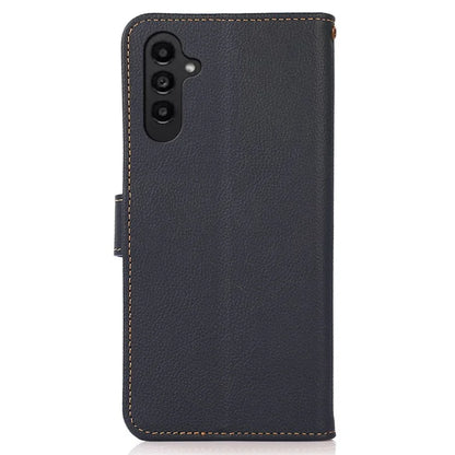 KHAZNEH For Samsung Galaxy S24+ Case Genuine Cow Leather Cell Phone Wallet Cover