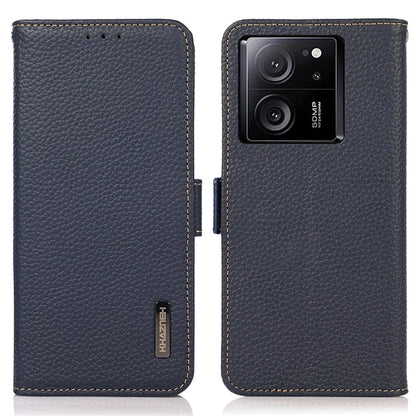 KHAZNEH For Xiaomi 13T Pro / 13T / Redmi K60 Ultra Case Genuine Cow Leather Cell Phone Cover Wallet with RFID Blocking
