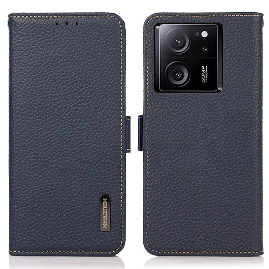 KHAZNEH For Xiaomi 13T Pro / 13T / Redmi K60 Ultra Case Genuine Cow Leather Cell Phone Cover Wallet with RFID Blocking
